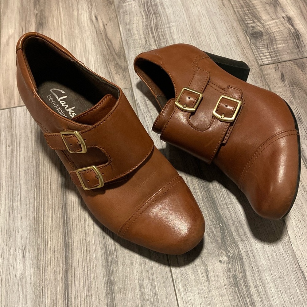 Clarks Brown Leather Booties